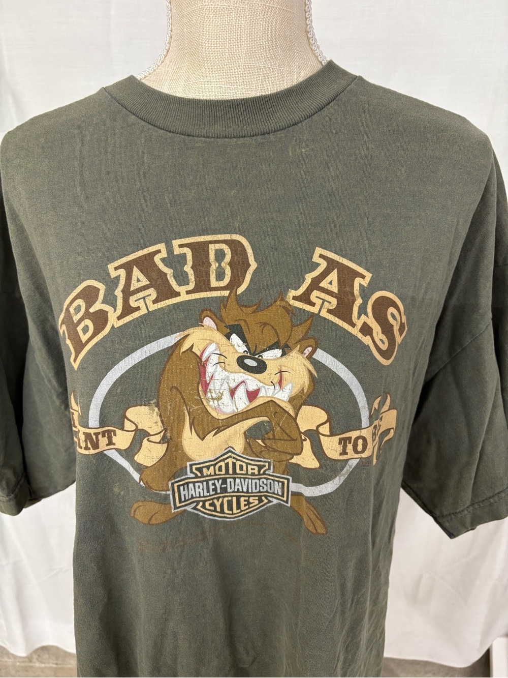 Harley-Davidson Looney Tunes Taz Stratman TShirt XL Delano, MN 2 Side Y2k - Picture 2 of 16